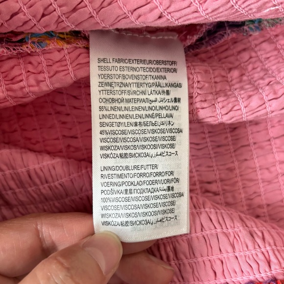 Farm Rio Anthropologie Colorful Embroidered Stripe Ruffle Mini Skirt Size Medium - Picture 9 of 10